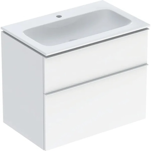 GEBERIT iCon Zestaw umywalka + szafka z dwoma szufladami, 75 cm, biały