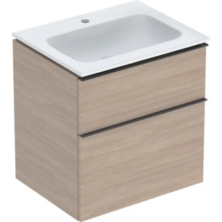 GEBERIT iCon Zestaw umywalka + szafka z dwoma szufladami, 60 cm, dąb