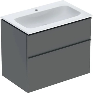 GEBERIT iCon Zestaw umywalka + szafka z dwoma szufladami, 75 cm, lava