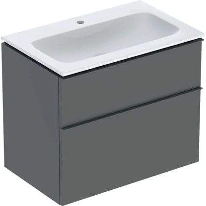 GEBERIT iCon Zestaw umywalka + szafka z dwoma szufladami, 75 cm, lava