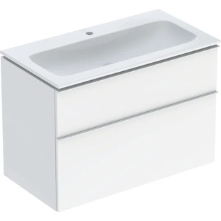 GEBERIT iCon Zestaw umywalka + szafka z dwoma szufladami, 90 cm, biały
