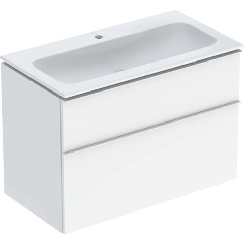 GEBERIT iCon Zestaw umywalka + szafka z dwoma szufladami, 90 cm, biały