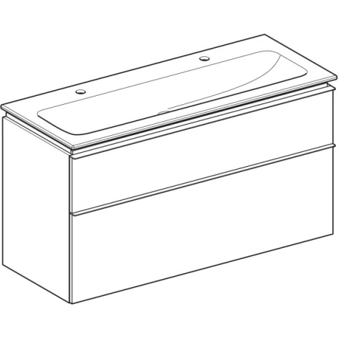 GEBERIT iCon Zestaw umywalka + szafka z dwoma szufladami, 120 cm, biały