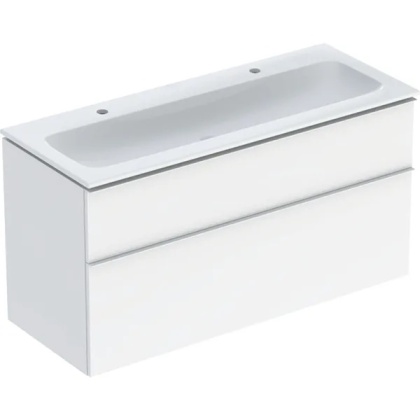 GEBERIT iCon Zestaw umywalka + szafka z dwoma szufladami, 120 cm, biały