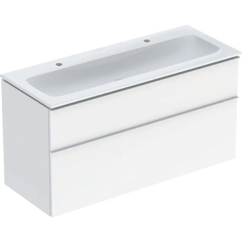 GEBERIT iCon Zestaw umywalka + szafka z dwoma szufladami, 120 cm, biały