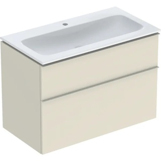 GEBERIT iCon Zestaw umywalka + szafka z dwoma szufladami, 90 cm, piaskowoszary
