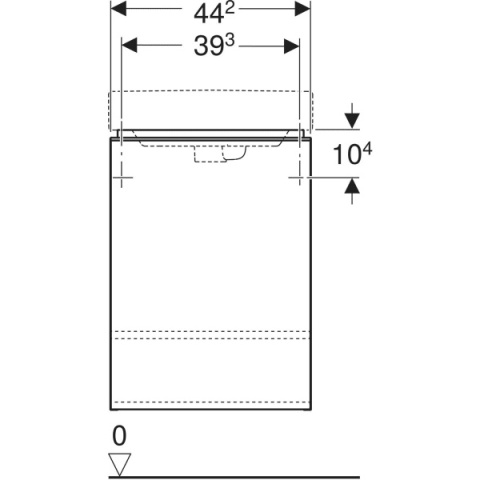 GEBERIT SMYLE Szafka pod małą umywalkę, kształt geometryczny, z jednymi drzwiami, szerokość umywalki 45 cm, lava