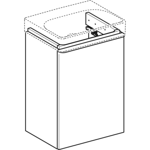 GEBERIT SMYLE Szafka pod małą umywalkę, kształt geometryczny, z jednymi drzwiami, szerokość umywalki 45 cm, lava