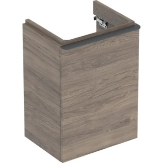 GEBERIT SMYLE Szafka pod małą umywalkę, kształt geometryczny, z jednymi drzwiami, szerokość umywalki 45 cm, orzech hickory
