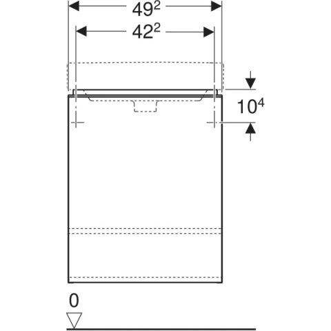 GEBERIT SMYLE Szafka pod małą umywalkę, kształt geometryczny, z jednymi drzwiami, szerokość umywalki 50 cm, lava