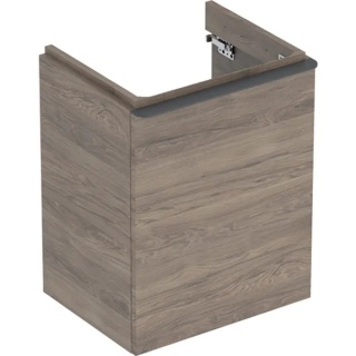 GEBERIT SMYLE Szafka pod małą umywalkę, kształt geometryczny, z jednymi drzwiami, szerokość umywalki 50 cm, orzech hickory
