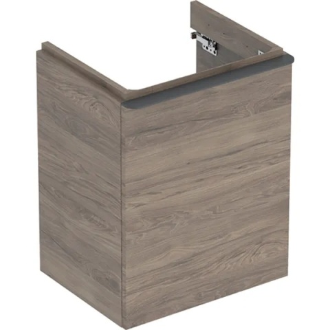 GEBERIT SMYLE Szafka pod małą umywalkę, kształt geometryczny, z jednymi drzwiami, szerokość umywalki 50 cm, orzech hickory