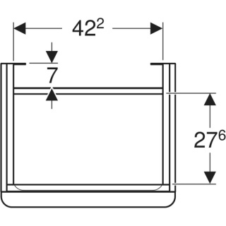 GEBERIT SMYLE Szafka pod małą umywalkę, kształt geometryczny, z jednymi drzwiami, szerokość umywalki 50 cm, orzech hickory