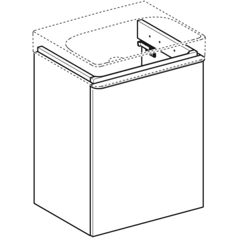 GEBERIT SMYLE Szafka pod małą umywalkę, kształt geometryczny, z jednymi drzwiami, szerokość umywalki 50 cm, biały