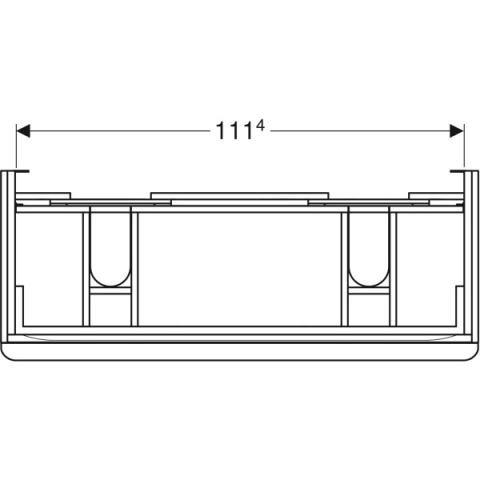 GEBERIT SMYLE Szafka pod umywalkę podwójną, kształt geometryczny, z dwoma szufladami, szerokość umywalki 120 cm, biały