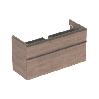 GEBERIT SMYLE Szafka pod umywalkę, kształt geometryczny, z dwoma szufladami, szerokość umywalki 120 cm, orzech hickory