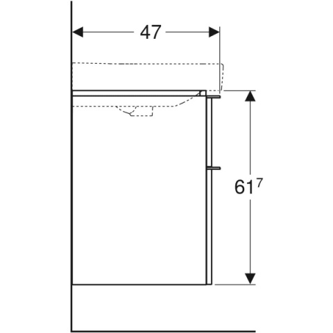 GEBERIT SMYLE Szafka pod umywalkę, kształt geometryczny, z dwoma szufladami, szerokość umywalki 60 cm, lava