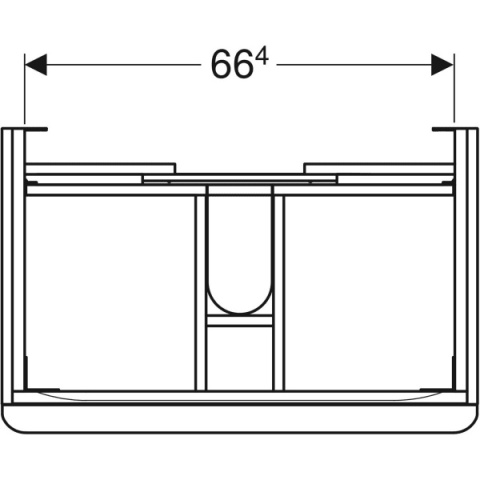 GEBERIT SMYLE Szafka pod umywalkę, kształt geometryczny, z dwoma szufladami, szerokość umywalki 75 cm, lava