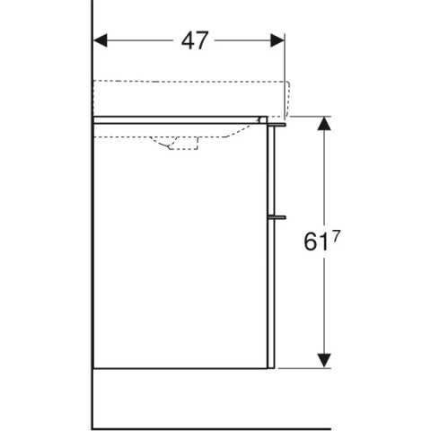 GEBERIT SMYLE Szafka pod umywalkę, kształt geometryczny, z dwoma szufladami, szerokość umywalki 90 cm, biały
