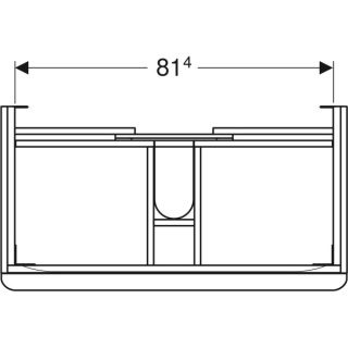 GEBERIT SMYLE Szafka pod umywalkę, kształt geometryczny, z dwoma szufladami, szerokość umywalki 90 cm, lava
