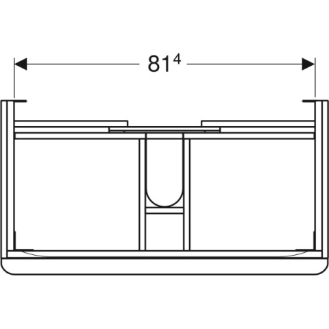 GEBERIT SMYLE Szafka pod umywalkę, kształt geometryczny, z dwoma szufladami, szerokość umywalki 90 cm, lava