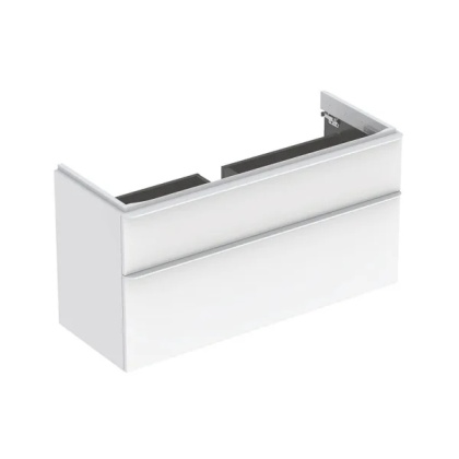 GEBERIT SMYLE Szafka pod umywalkę, kształt geometryczny, z dwoma szufladami, szerokość umywalki 120 cm, biały