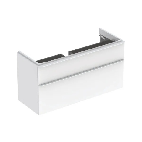 GEBERIT SMYLE Szafka pod umywalkę, kształt geometryczny, z dwoma szufladami, szerokość umywalki 120 cm, biały