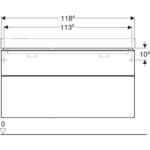 GEBERIT SMYLE Szafka pod umywalkę podwójną, kształt geometryczny, z dwoma szufladami, szerokość umywalki 120 cm, lava