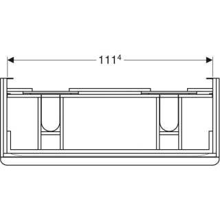 GEBERIT SMYLE Szafka pod umywalkę podwójną, kształt geometryczny, z dwoma szufladami, szerokość umywalki 120 cm, piaskowoszary