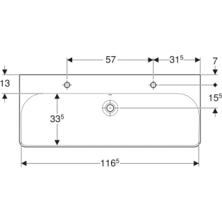 GEBERIT SMYLE Umywalka 120 cm, kształt geometryczny, biały/KeraTect