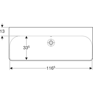 GEBERIT SMYLE Umywalka 120 cm, kształt geometryczny, biały/KeraTect