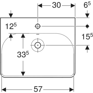 GEBERIT SMYLE Umywalka 60 cm, kształt geometryczny, biały/KeraTect