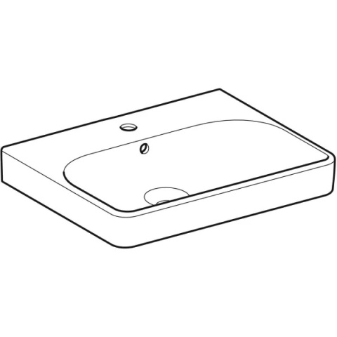 GEBERIT SMYLE Umywalka 60 cm, kształt geometryczny, biały/KeraTect