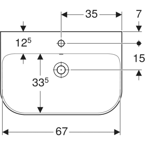 GEBERIT SMYLE Umywalka 70 cm, biały