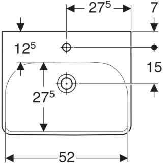 GEBERIT SMYLE Umywalka 55 cm, kształt geometryczny, biały
