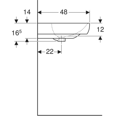 GEBERIT SMYLE Umywalka 70 cm, biały/KeraTect