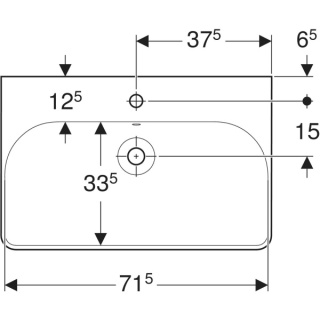 GEBERIT SMYLE Umywalka 75 cm, kształt geometryczny, biały/KeraTect