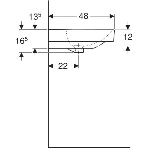 GEBERIT SMYLE Umywalka 120 cm, kształt geometryczny, biały