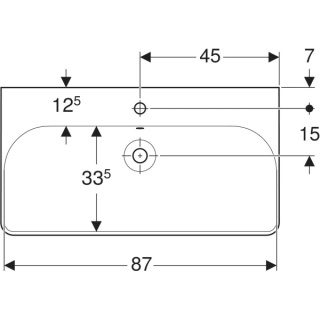 GEBERIT SMYLE Umywalka 90 cm, kształt geometryczny, biały/KeraTect