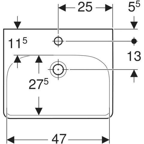 GEBERIT SMYLE Umywalka mała 50 cm, kształt geometryczny, biały/KeraTect