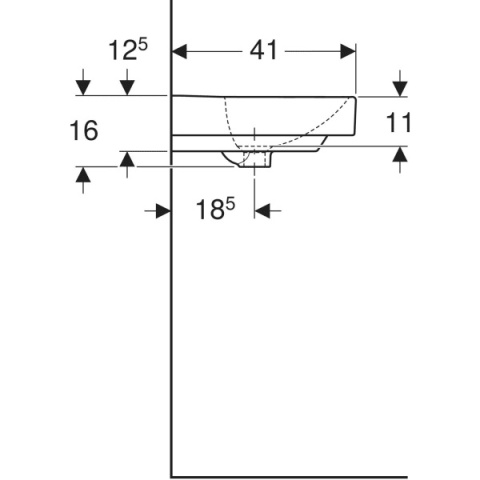 GEBERIT SMYLE Umywalka mała 50 cm, kształt geometryczny, biały/KeraTect