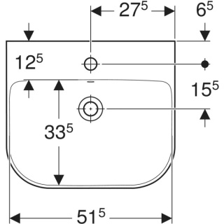 GEBERIT SMYLE Umywalka 55 cm, biały/KeraTect