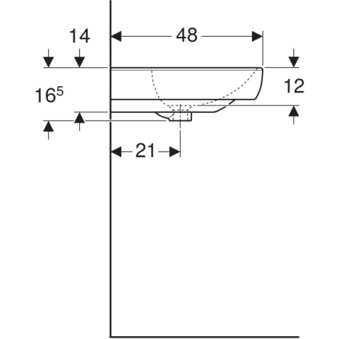 GEBERIT SMYLE Umywalka 65 cm, biały