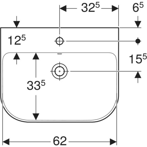 GEBERIT SMYLE Umywalka 65 cm, biały