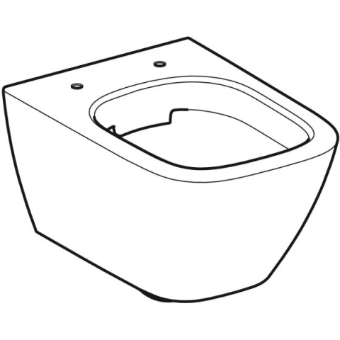 GEBERIT SMYLE Wisząca miska WC, prostokątna, lejowa, krótka, ukryte mocowania, Rimfree, biały