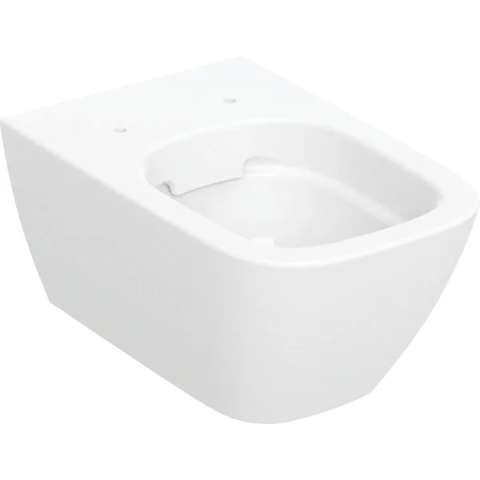 GEBERIT SMYLE Wisząca miska WC, prostokątna, lejowa, ukryte mocowania, Rimfree, biały