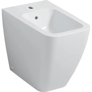GEBERIT iCon Bidet stojący, prostokątny, przylegający do ściany, ukryte mocowania, biały/KeraTect
