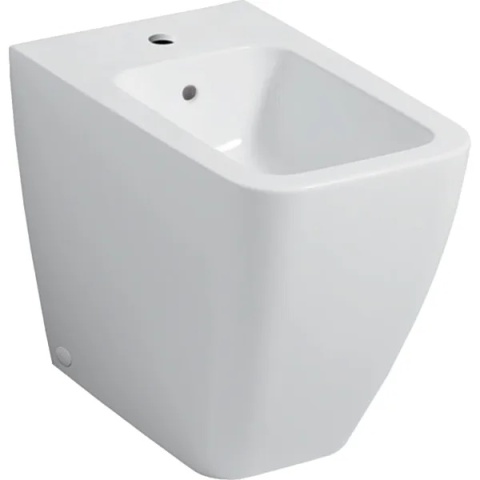 GEBERIT iCon Bidet stojący, prostokątny, przylegający do ściany, ukryte mocowania, biały/KeraTect
