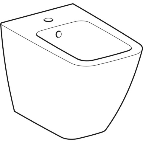 GEBERIT iCon Bidet stojący, prostokątny, przylegający do ściany, ukryte mocowania, biały