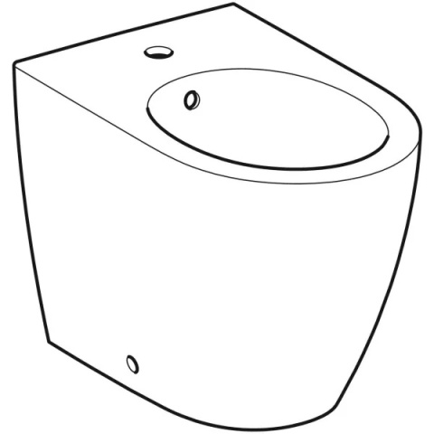 GEBERIT iCon Bidet stojący, przylegający do ściany, ukryte mocowania, biały mat